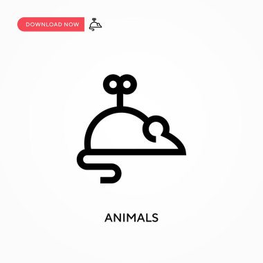 Hayvanlar basit vektör simgesi. Web sitesi veya mobil uygulama için modern, basit düz vektör çizimi