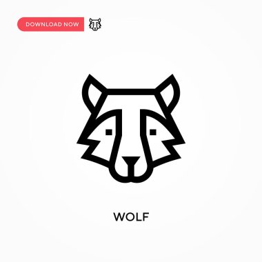 Wolf Simple vektör simgesi. Web sitesi veya mobil uygulama için modern, basit düz vektör çizimi