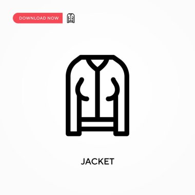 Ceket Basit vektör simgesi. Web sitesi veya mobil uygulama için modern, basit düz vektör çizimi