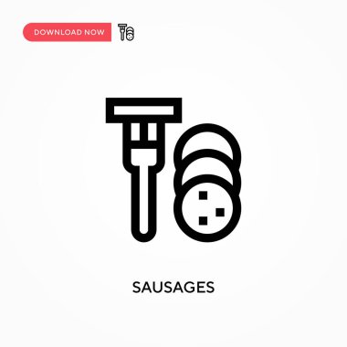 Sosisler basit vektör simgesi. Web sitesi veya mobil uygulama için modern, basit düz vektör çizimi