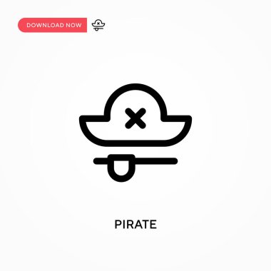 Korsan Basit vektör simgesi. Web sitesi veya mobil uygulama için modern, basit düz vektör çizimi