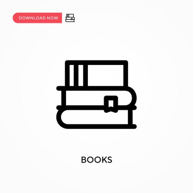 Kitaplar basit vektör simgesi. Web sitesi veya mobil uygulama için modern, basit düz vektör çizimi