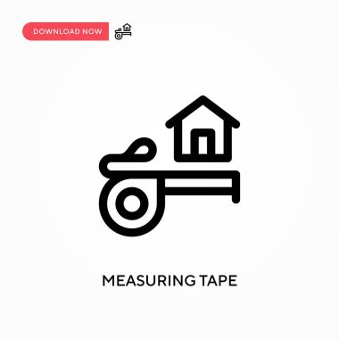 Şerit basit vektör simgesi ölçülüyor. Web sitesi veya mobil uygulama için modern, basit düz vektör çizimi