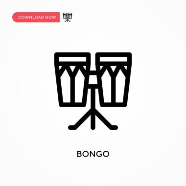 Bongo Basit vektör simgesi. Web sitesi veya mobil uygulama için modern, basit düz vektör çizimi