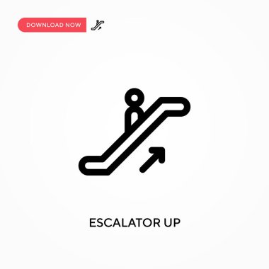Basit vektör simgesini yükselten yürüyen merdiven. Web sitesi veya mobil uygulama için modern, basit düz vektör çizimi