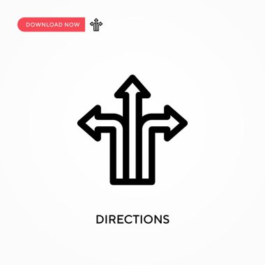 Yönler basit vektör simgesi. Web sitesi veya mobil uygulama için modern, basit düz vektör çizimi