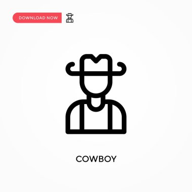 Kovboy Basit vektör simgesi. Web sitesi veya mobil uygulama için modern, basit düz vektör çizimi