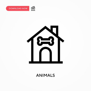 Hayvanlar basit vektör simgesi. Web sitesi veya mobil uygulama için modern, basit düz vektör çizimi