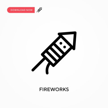 Havai fişekler basit vektör simgesi. Web sitesi veya mobil uygulama için modern, basit düz vektör çizimi