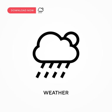 Hava durumu basit vektör simgesi. Web sitesi veya mobil uygulama için modern, basit düz vektör çizimi