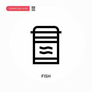 Fish Simple vektör simgesi. Web sitesi veya mobil uygulama için modern, basit düz vektör çizimi