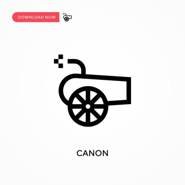 Canon Basit vektör simgesi. Web sitesi veya mobil uygulama için modern, basit düz vektör çizimi