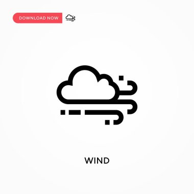 Rüzgâr Basit vektör simgesi. Web sitesi veya mobil uygulama için modern, basit düz vektör çizimi