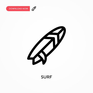 Basit sörf vektör simgesi. Web sitesi veya mobil uygulama için modern, basit düz vektör çizimi