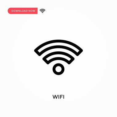 Wifi Basit vektör simgesi. Web sitesi veya mobil uygulama için modern, basit düz vektör çizimi