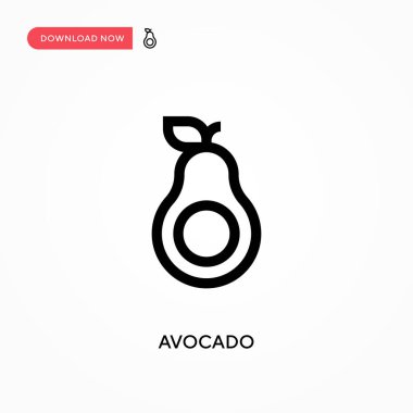 Avokado Basit vektör simgesi. Web sitesi veya mobil uygulama için modern, basit düz vektör çizimi