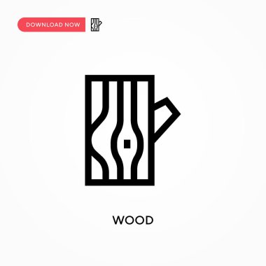 Wood Simple vektör simgesi. Web sitesi veya mobil uygulama için modern, basit düz vektör çizimi