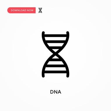 DNA Basit vektör simgesi. Web sitesi veya mobil uygulama için modern, basit düz vektör çizimi