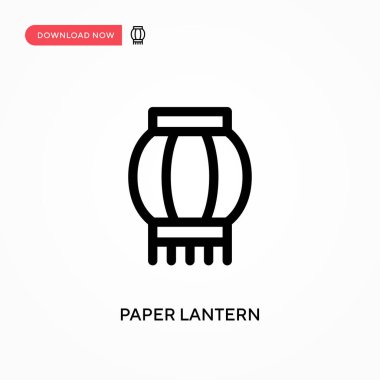 Kağıt fener basit vektör simgesi. Web sitesi veya mobil uygulama için modern, basit düz vektör çizimi