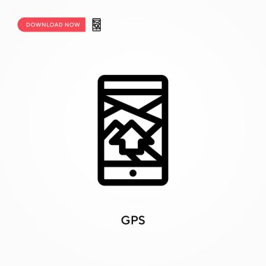 GPS basit vektör simgesi. Web sitesi veya mobil uygulama için modern, basit düz vektör çizimi