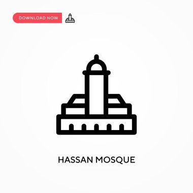 Hasan camii basit vektör simgesi. Web sitesi veya mobil uygulama için modern, basit düz vektör çizimi