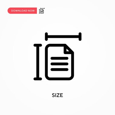 Basit vektör simgesi boyutu. Web sitesi veya mobil uygulama için modern, basit düz vektör çizimi