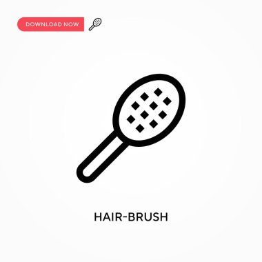 Saç fırçası basit vektör simgesi. Web sitesi veya mobil uygulama için modern, basit düz vektör çizimi