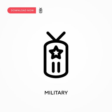 Askeri basit vektör ikonu. Web sitesi veya mobil uygulama için modern, basit düz vektör çizimi