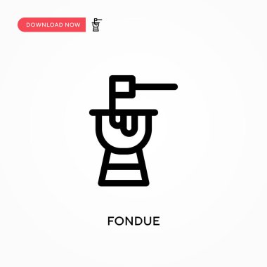 Fondü Basit vektör simgesi. Web sitesi veya mobil uygulama için modern, basit düz vektör çizimi