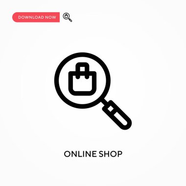 Çevrimiçi dükkan Basit vektör simgesi. Web sitesi veya mobil uygulama için modern, basit düz vektör çizimi