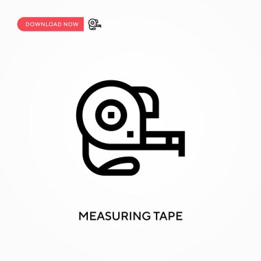 Şerit basit vektör simgesi ölçülüyor. Web sitesi veya mobil uygulama için modern, basit düz vektör çizimi