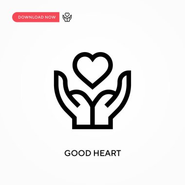 İyi kalp Basit vektör simgesi. Web sitesi veya mobil uygulama için modern, basit düz vektör çizimi