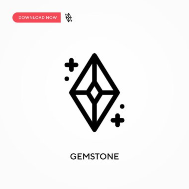 Gemstone Basit vektör simgesi. Web sitesi veya mobil uygulama için modern, basit düz vektör çizimi