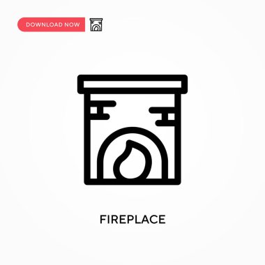 Şömine Basit vektör simgesi. Web sitesi veya mobil uygulama için modern, basit düz vektör çizimi