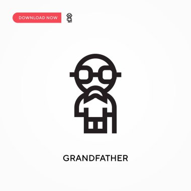 Büyükbaba Basit vektör simgesi. Web sitesi veya mobil uygulama için modern, basit düz vektör çizimi