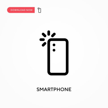 Akıllı telefon basit vektör simgesi. Web sitesi veya mobil uygulama için modern, basit düz vektör çizimi