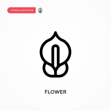 Çiçek Basit vektör simgesi. Web sitesi veya mobil uygulama için modern, basit düz vektör çizimi