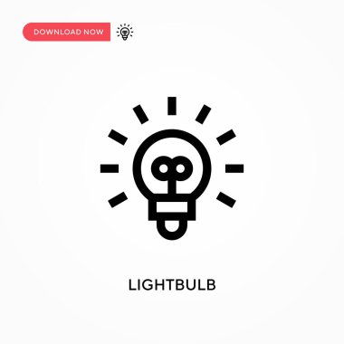 Ampul Basit vektör simgesi. Web sitesi veya mobil uygulama için modern, basit düz vektör çizimi