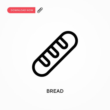 Ekmek Basit vektör simgesi. Web sitesi veya mobil uygulama için modern, basit düz vektör çizimi