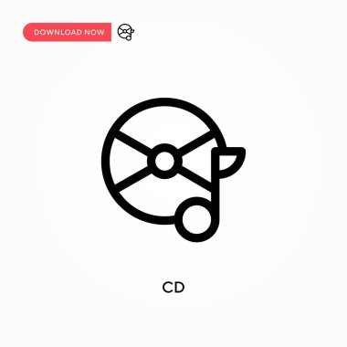 Cd Basit vektör simgesi. Web sitesi veya mobil uygulama için modern, basit düz vektör çizimi