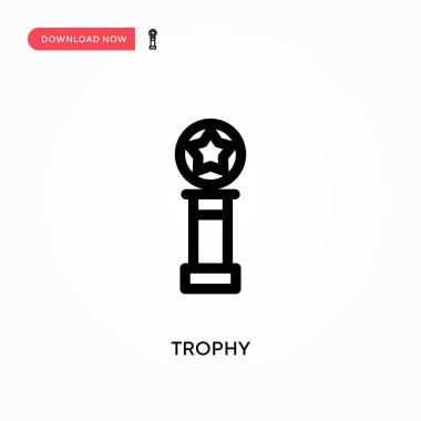 Kupa basit vektör simgesi. Web sitesi veya mobil uygulama için modern, basit düz vektör çizimi