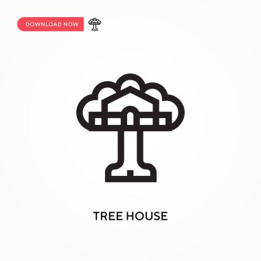 Ağaç evi basit vektör simgesi. Web sitesi veya mobil uygulama için modern, basit düz vektör çizimi
