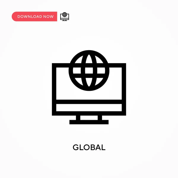 Ícone Vetor Simples Global Ilustração Vetorial Plana Moderna Simples Para — Vetor de Stock