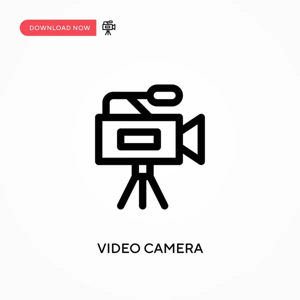 Videocamera Icona Vettoriale Semplice Moderna Semplice Illustrazione Vettoriale Piatta Sito — Vettoriale Stock