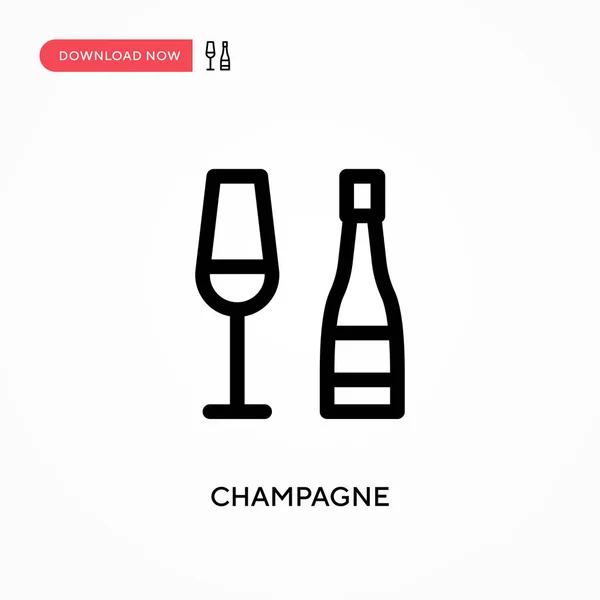Champagne Icono Vector Simple Moderno Simple Ilustración Vector Plano Para — Vector de stock