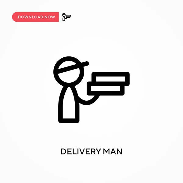 Delivery Man Icono Vector Simple Moderno Simple Ilustración Vector Plano — Archivo Imágenes Vectoriales