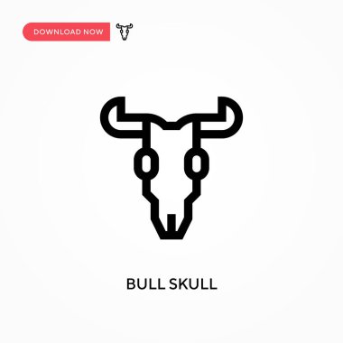 Boğa kafatası basit vektör simgesi. Web sitesi veya mobil uygulama için modern, basit düz vektör çizimi