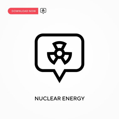 Nükleer enerji basit vektör simgesi. Web sitesi veya mobil uygulama için modern, basit düz vektör çizimi
