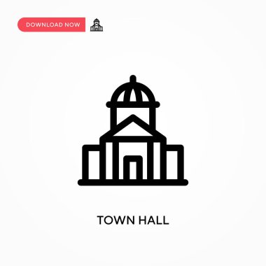 Belediye binası basit vektör simgesi. Web sitesi veya mobil uygulama için modern, basit düz vektör çizimi