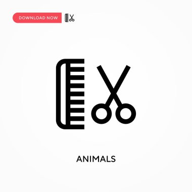 Hayvanlar basit vektör simgesi. Web sitesi veya mobil uygulama için modern, basit düz vektör çizimi